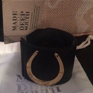 Made in the Deep South leather cuff bracelet